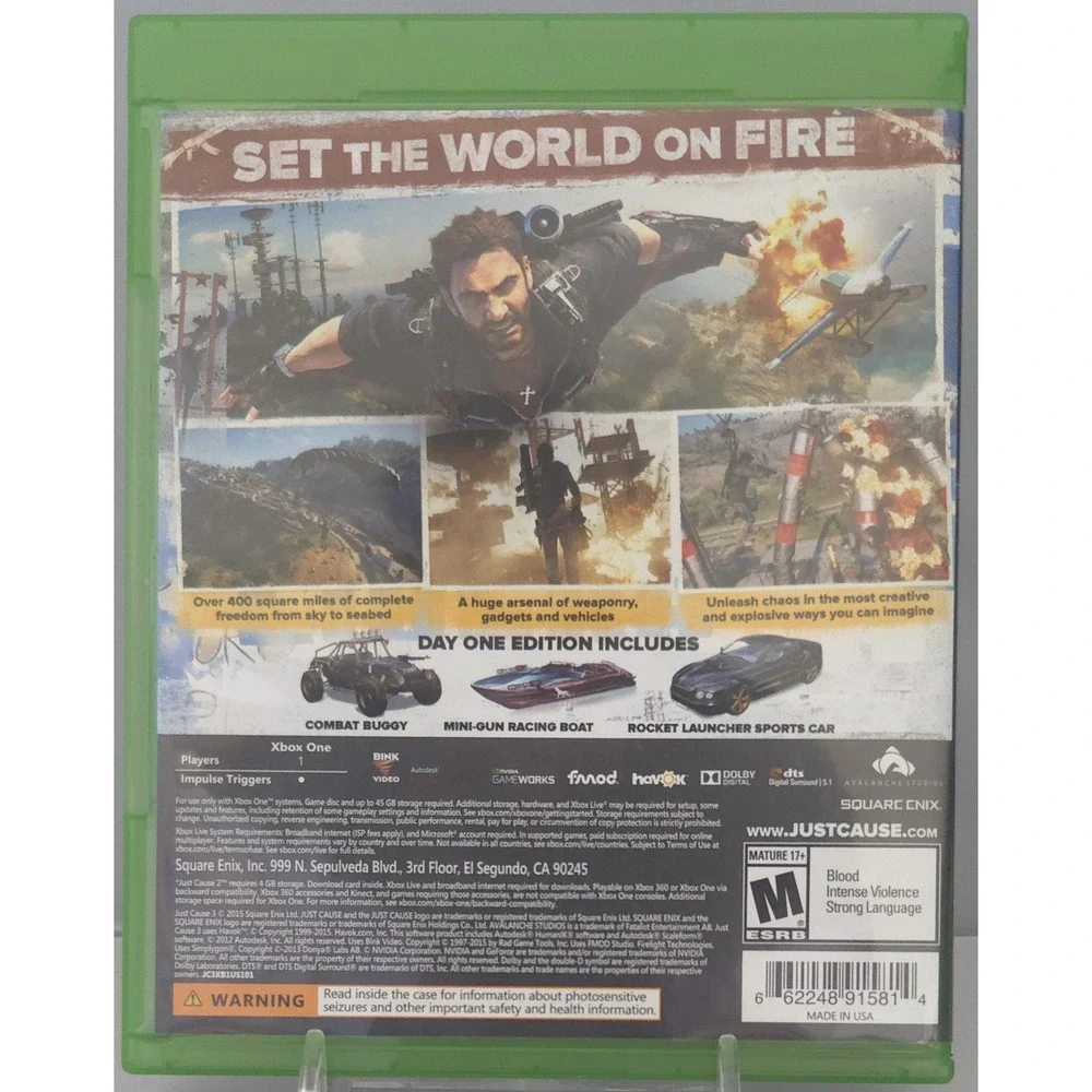 Just Cause 3 Day One Edition - Xbox One - Complete CIB - Tested